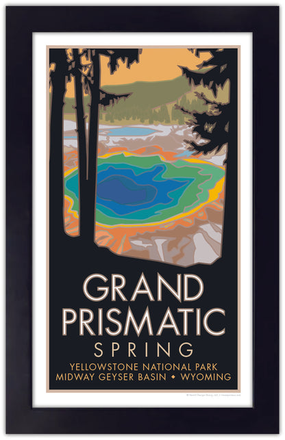 Yellowstone National Park Grand Prismatic Spring framed poster