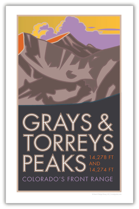 Grays and Torreys Peaks, Colorado - Colorado 14er - Poster