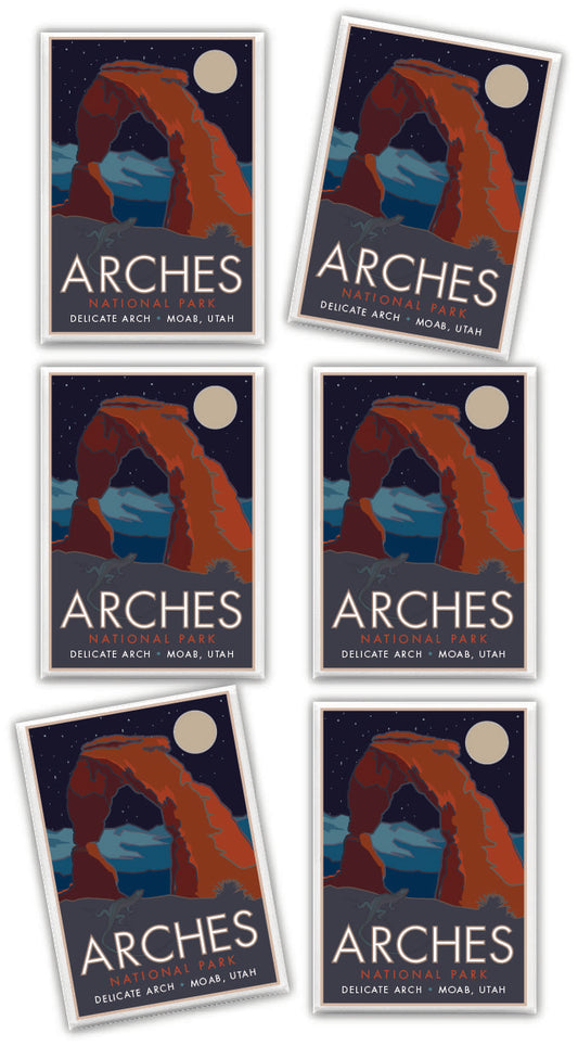 Arches National Park, Delicate Arch at Night, Utah - 2.5" x 3.5" Magnet