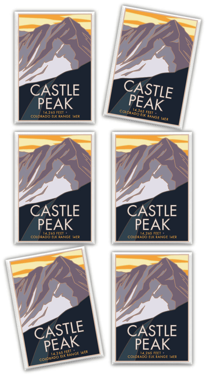 Castle Peak, Colorado - Colorado 14er - 2.5" x 3.5" Magnet