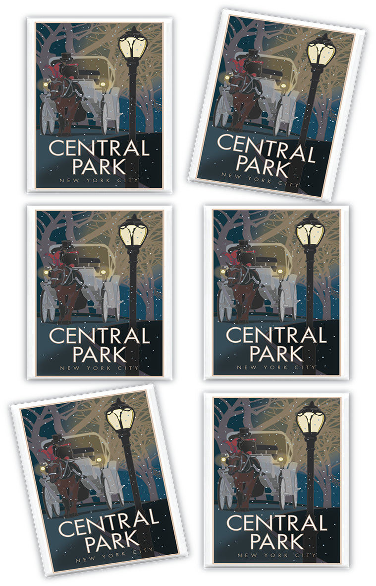 Central Park (Winter Carriage), New York City - 2.5" x 3.5" Magnet