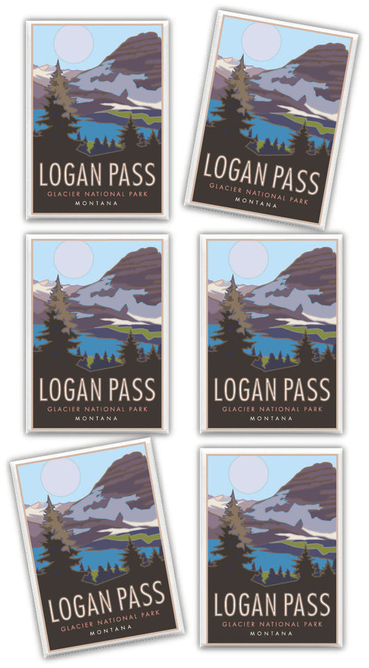 Logan Pass (Glacier National Park) Montana - 2.5" x 3.5" Magnet