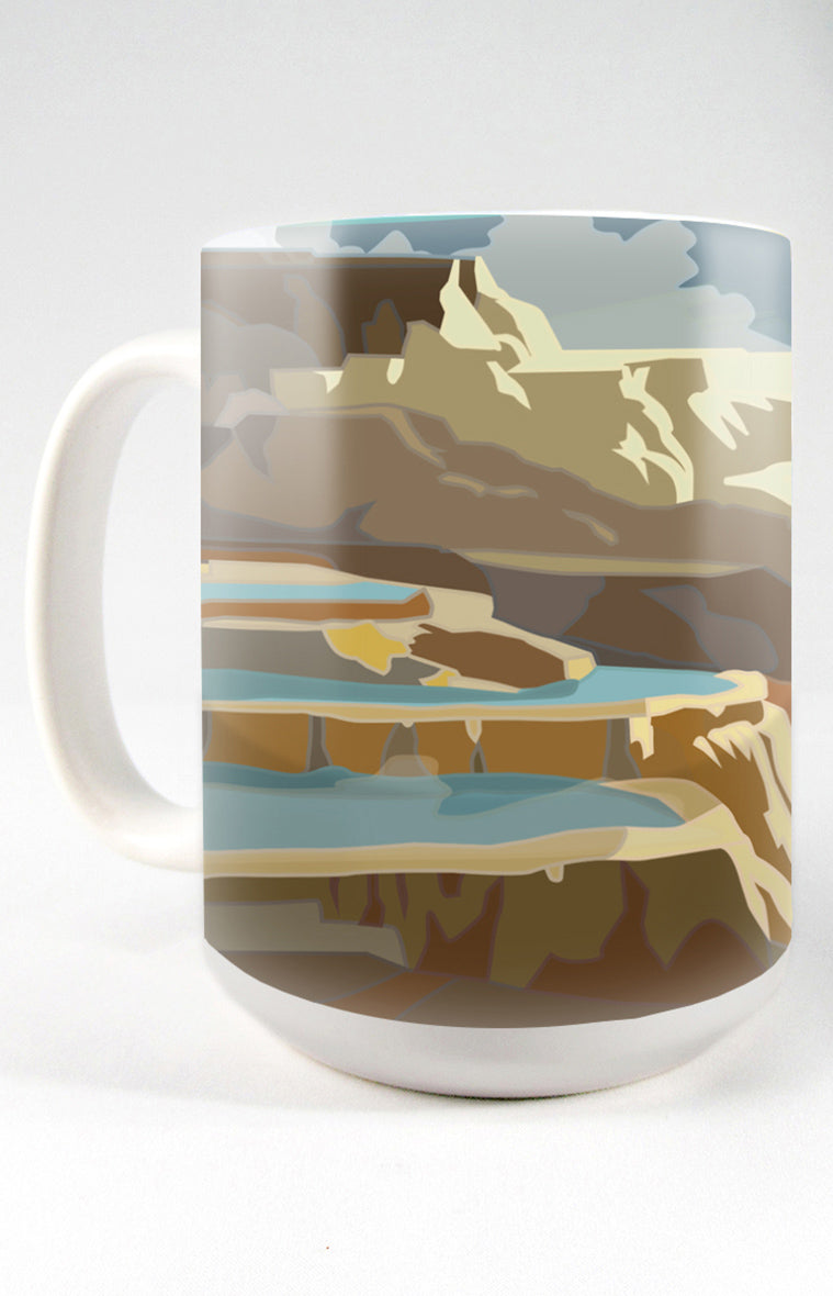 Mammoth Hot Springs, Yellowstone National Park, Wyoming - 15oz. Ceramic Mug