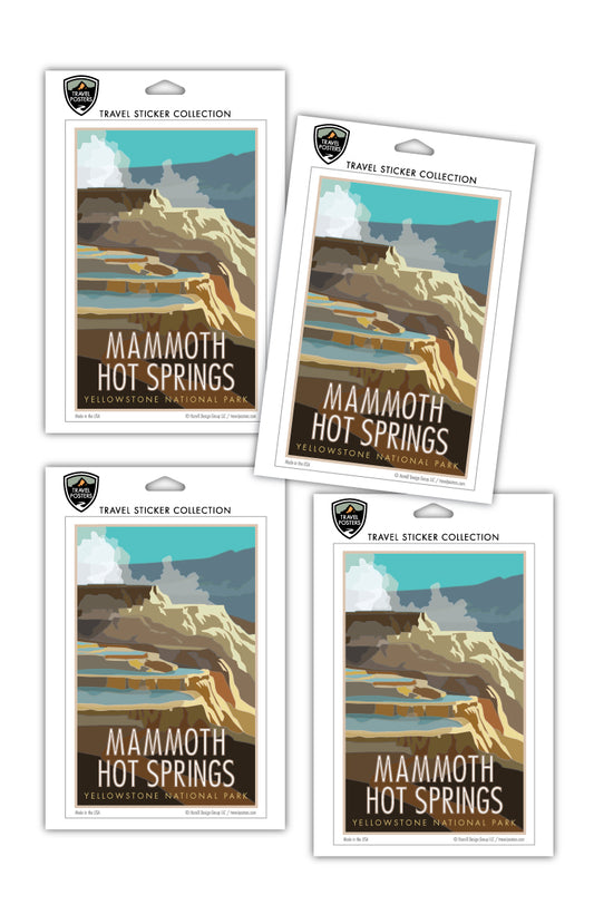 Mammoth Hot Springs, Yellowstone National Park, Wyoming - 4" x 6" Sticker