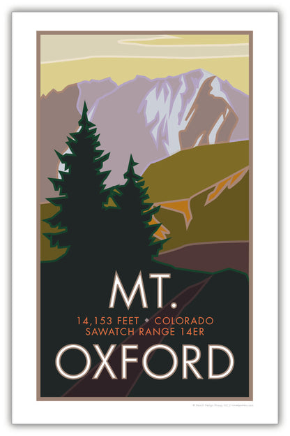 Mt. Oxford, Colorado - Colorado 14er - Poster