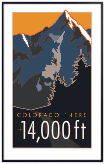 14,000 Feet - Colorado's 14er - Poster