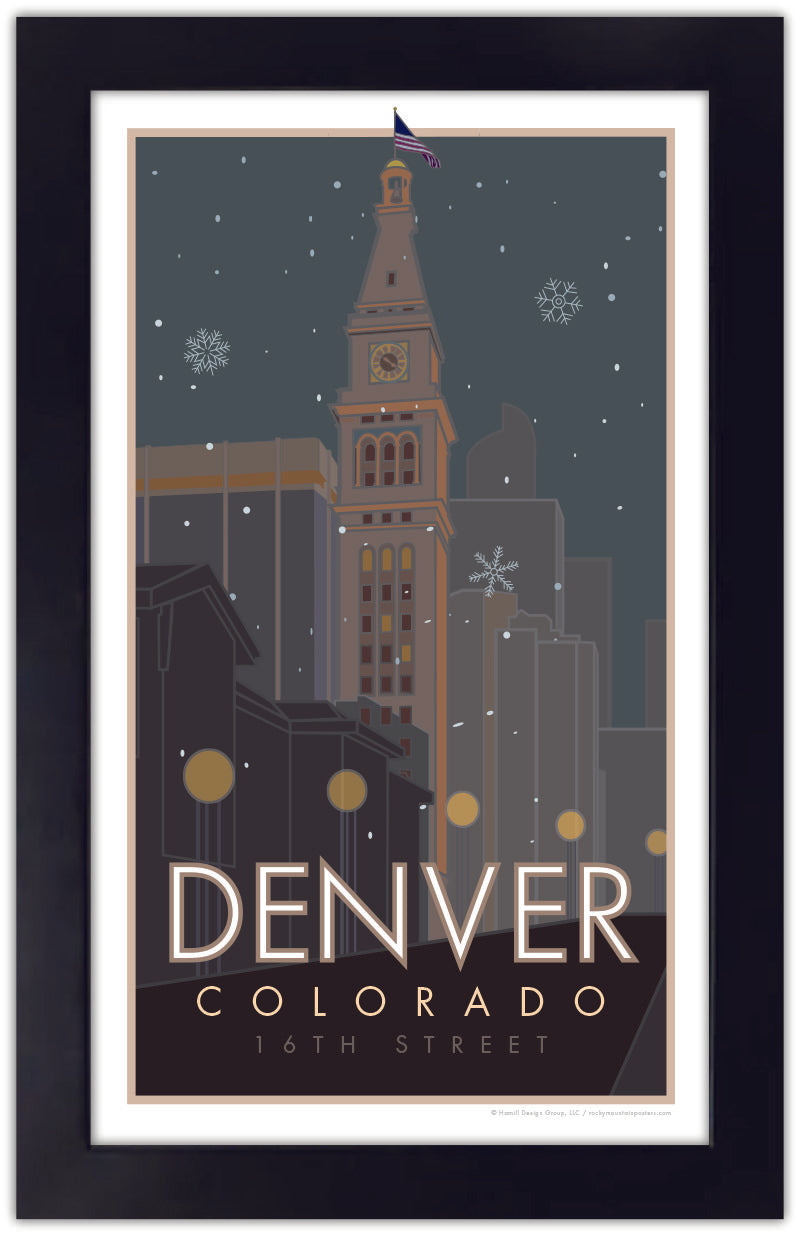 Denver 16th Street Mall Clocktower, Colorado - Poster