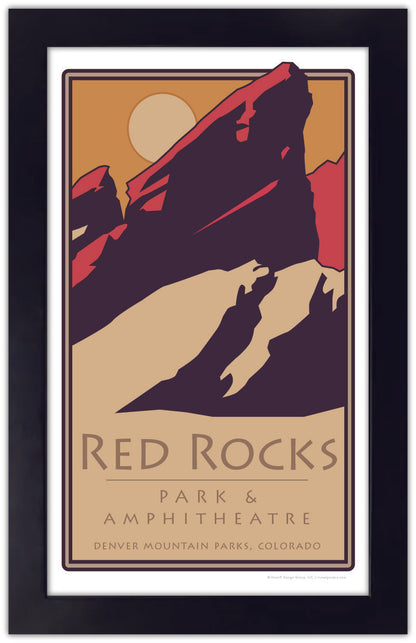 Red Rocks 1 (moon), Colorado - Poster