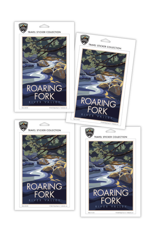 Roaring Fork River Valley, Colorado - 4" x 6" Sticker