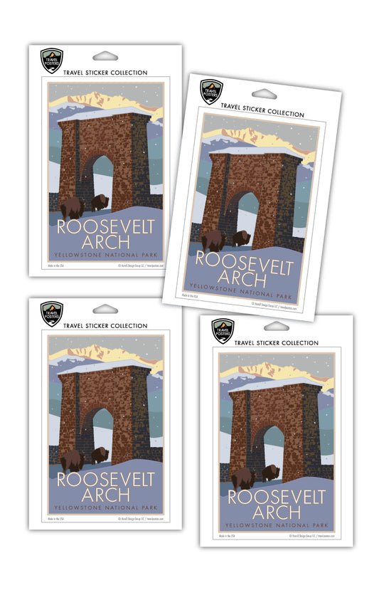 Yellowstone National Park (Roosevelt Arch) - 4" x 6" Sticker