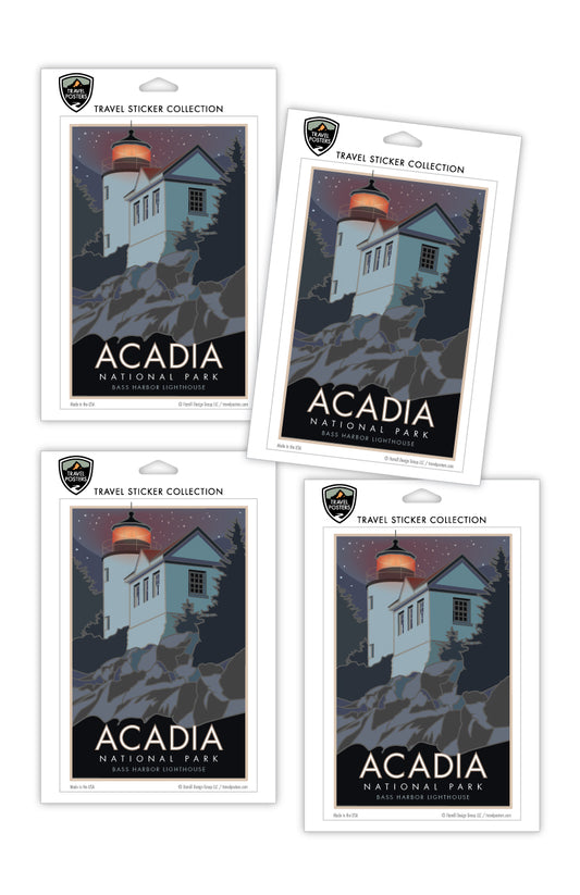 Acadia National Park, Bass Harbor Head Lighthouse, Maine - 4" x 6" Sticker