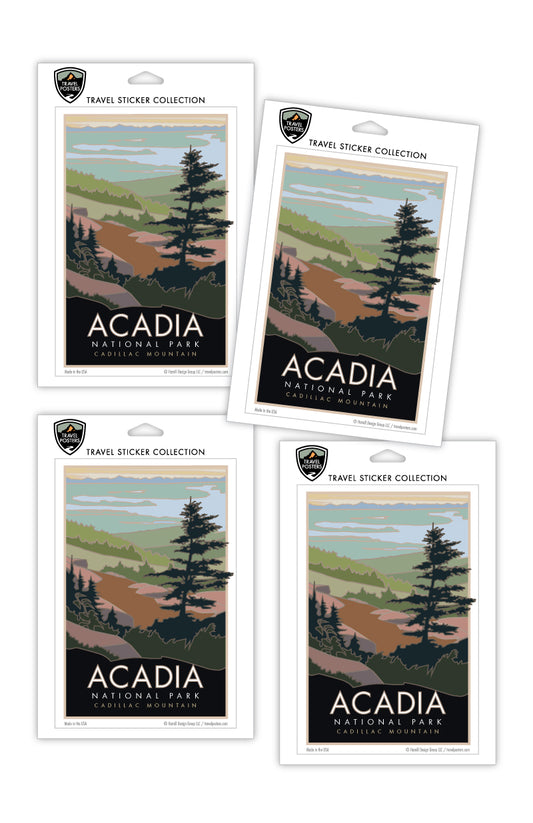 Acadia National Park, Cadillac Mountain, Maine - 4" x 6" Sticker