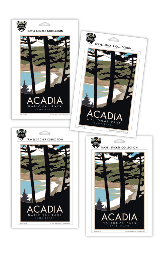 Acadia National Park, Sand Beach, Maine - 4" x 6" Sticker