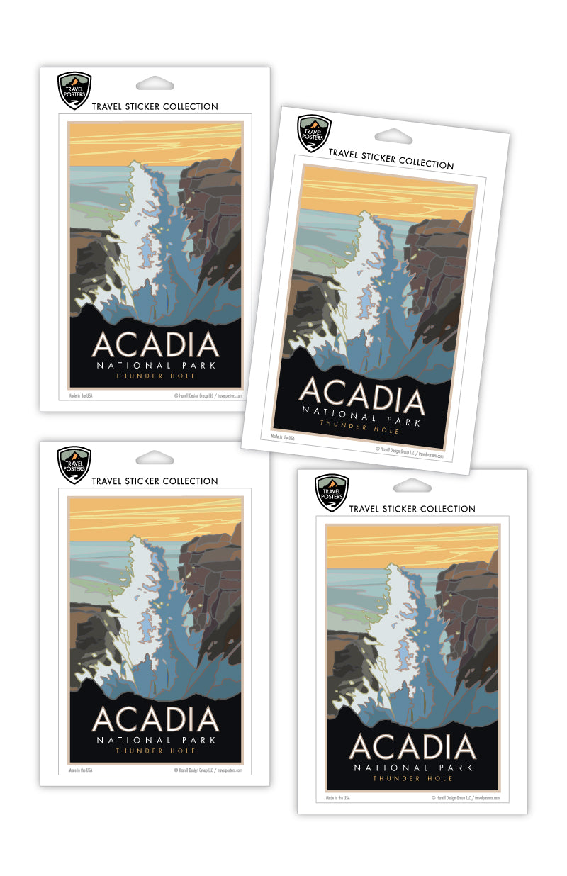 Acadia National Park, Thunder Hole, Maine - 4" x 6" Sticker