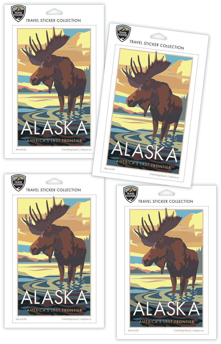 Alaska National Parks, Moose View - 4" x 6" Sticker