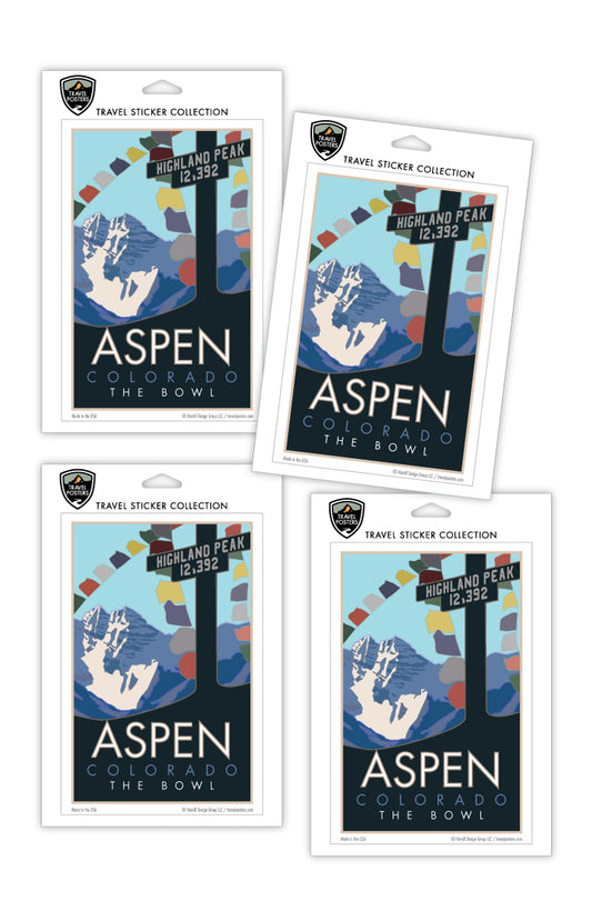 Aspen, Colorado (Highland Peak Bowl) - 4" x 6" Sticker