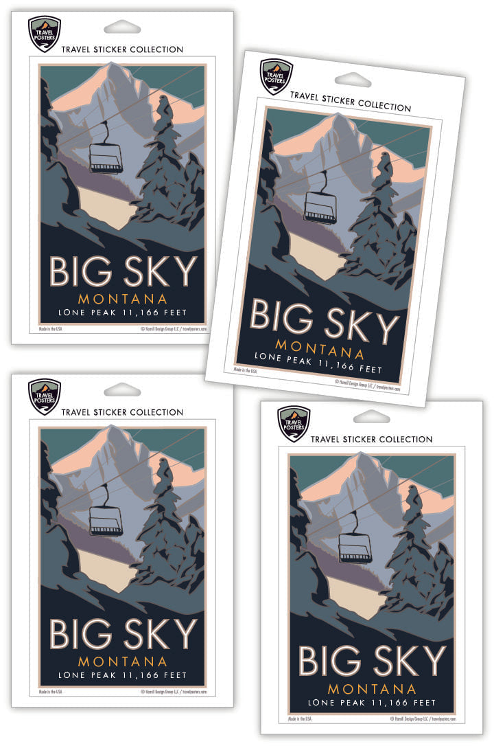 Big Sky, Montana - 4" x 6" Sticker