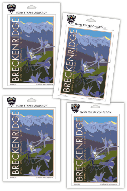 Breckenridge, Colorado - Columbines - 4" x 6" Sticker