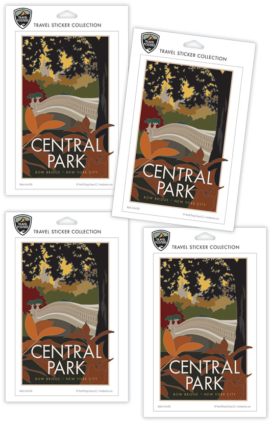 Central Park (Bow Bridge), New York City - 4" x 6" Sticker