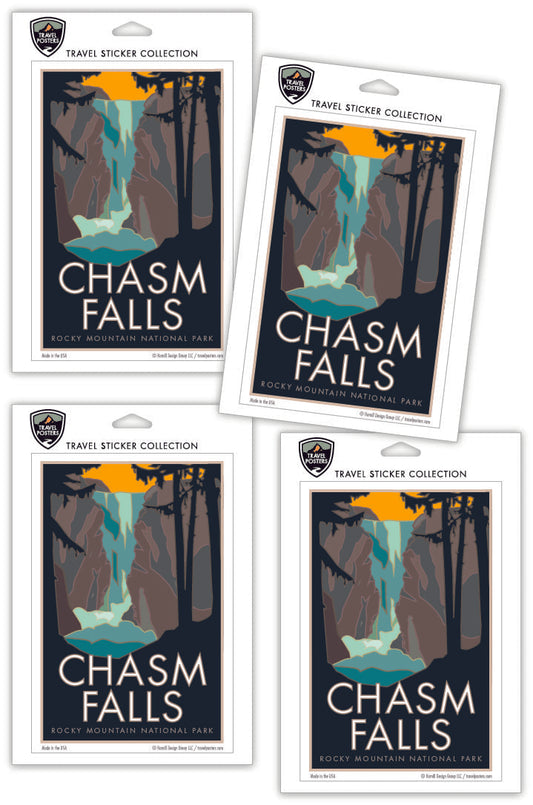 Chasm Falls, Rocky Mountain National Park, Colorado - 4" x 6" Sticker