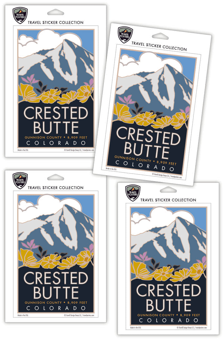 Crested Butte (Flowers), Colorado - 4" x 6" Sticker