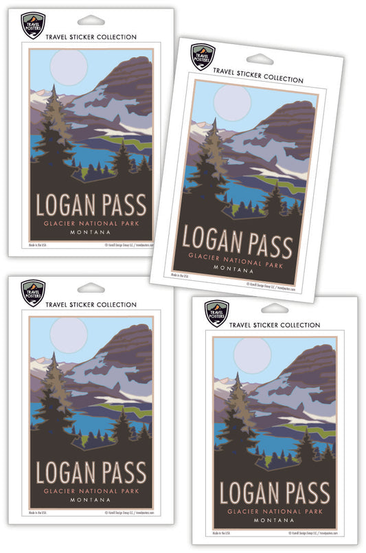 Logan Pass (Glacier National Park) Montana - 4" x 6" Sticker