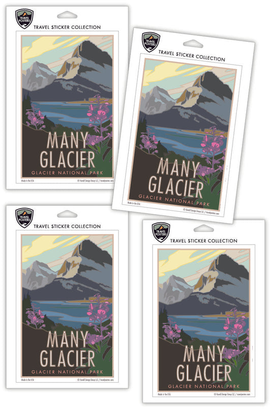 Many Glacier (Glacier National Park) Montana - 4" x 6" Sticker