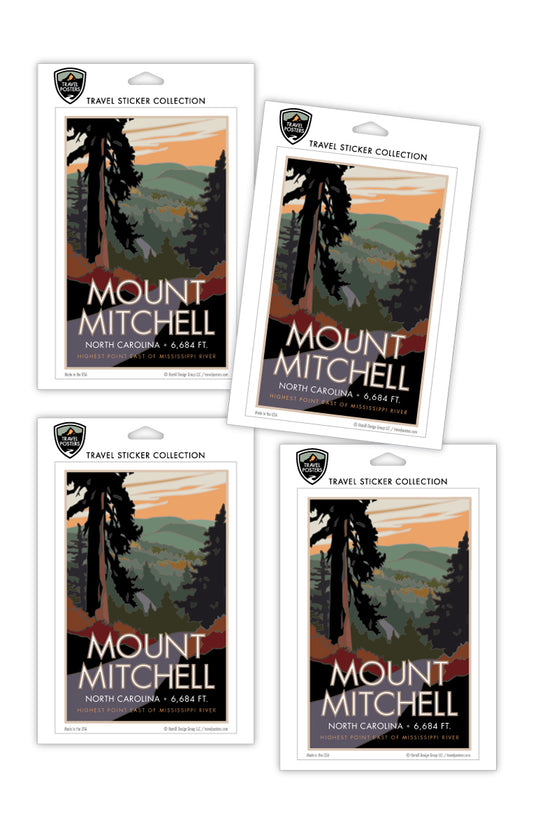 Mt. Mitchell, North Carolina - 4" x 6" Sticker