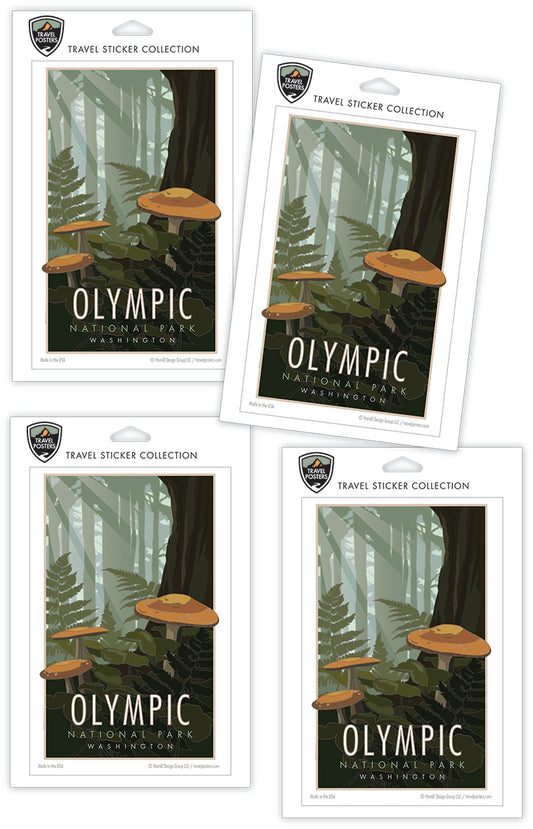 Olympic National Park, Washington (Mushrooms) - 4" x 6" Sticker