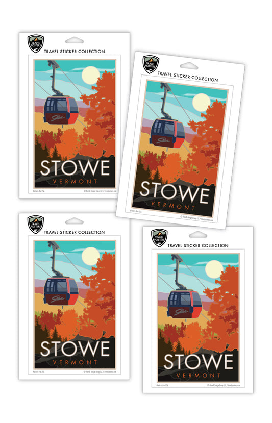 Stowe, Vermont - Fall - 4" x 6" Sticker