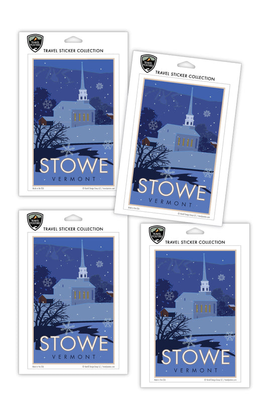 Stowe, Vermont - Village - 4" x 6" Sticker