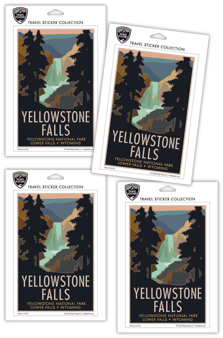 Yellowstone Falls, Yellowstone National Park, Wyoming - 4" x 6" Sticker