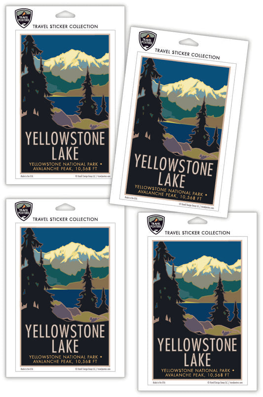 Yellowstone Lake, Yellowstone National Park, Wyoming - 4" x 6" Sticker