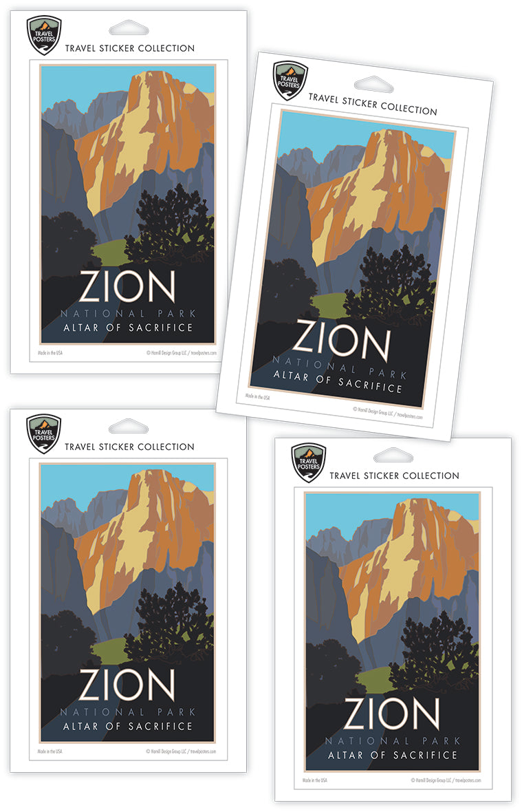 Zion National Park (Altar of Sacrifice), Utah - 4" x 6" Sticker