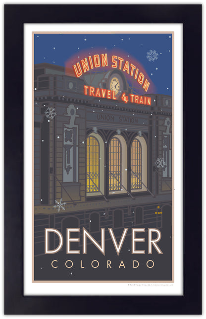 Union Station 1  (Snowflakes), Denver, Colorado - Poster