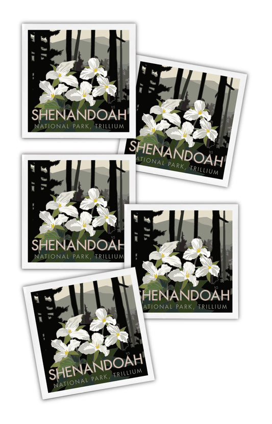 Shenandoah National Park (Trillium), Virginia - 4.25" x 4.25" Ceramic Coaster